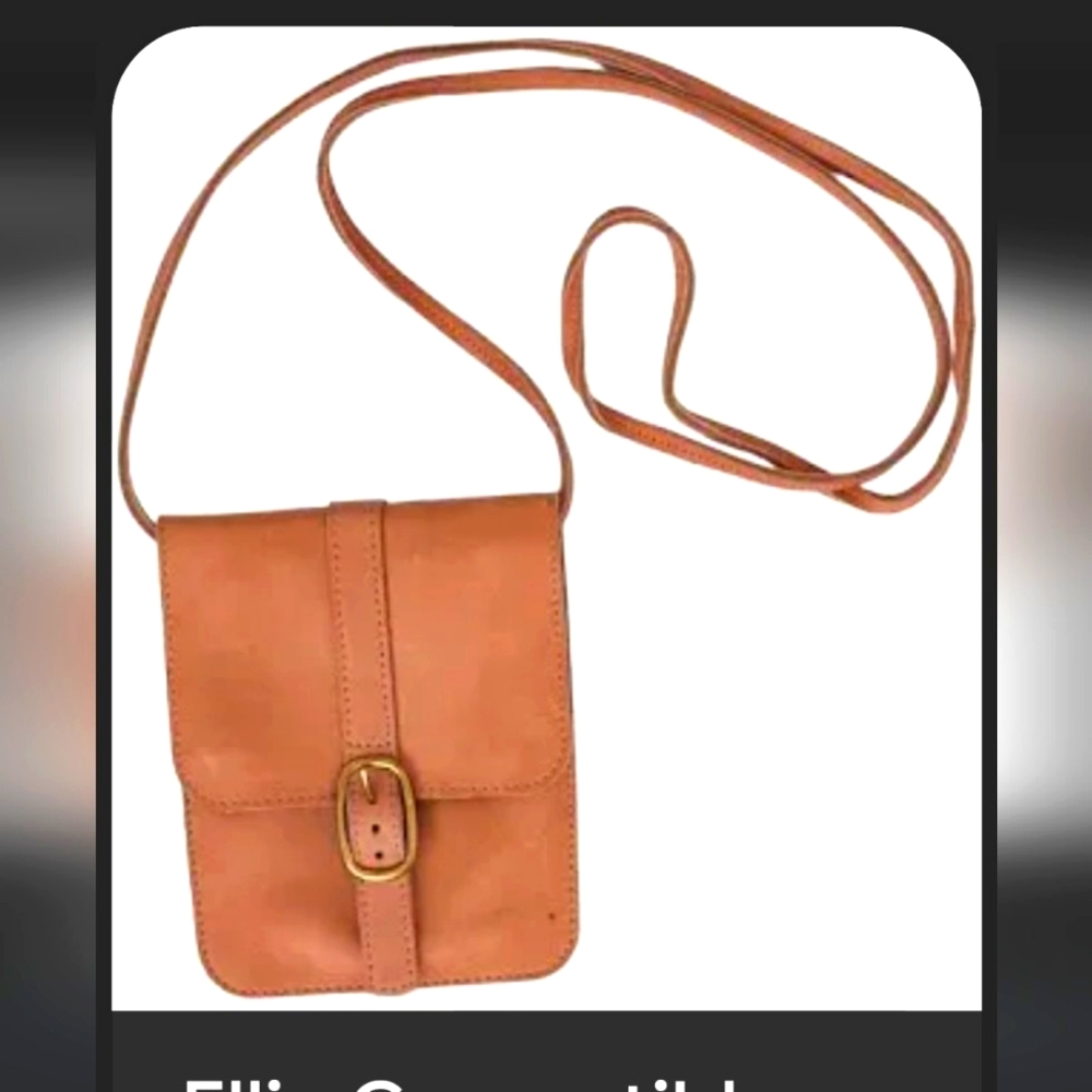 🆕Ellington Genuine Vtg Tan Leather Crossbody Belt Bag